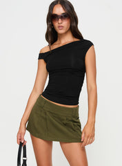 Leon Cargo Mini Skirt Olive