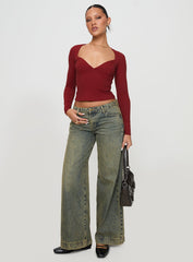 Tonya Long Sleeve Top Red