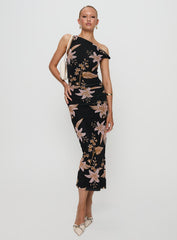 Goldrush Maxi Dress Black Floral