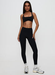 Finish Line Active Cross Back Top Black