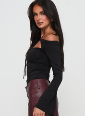 Nevah Long Sleeve Top Black