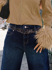 Savenna Jeans Dark Wash / Leopard