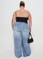 Naylor Wide Leg Jeans Light Wash Denim Curve