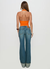 Toros Mid Rise Denim Jeans Mid Blue