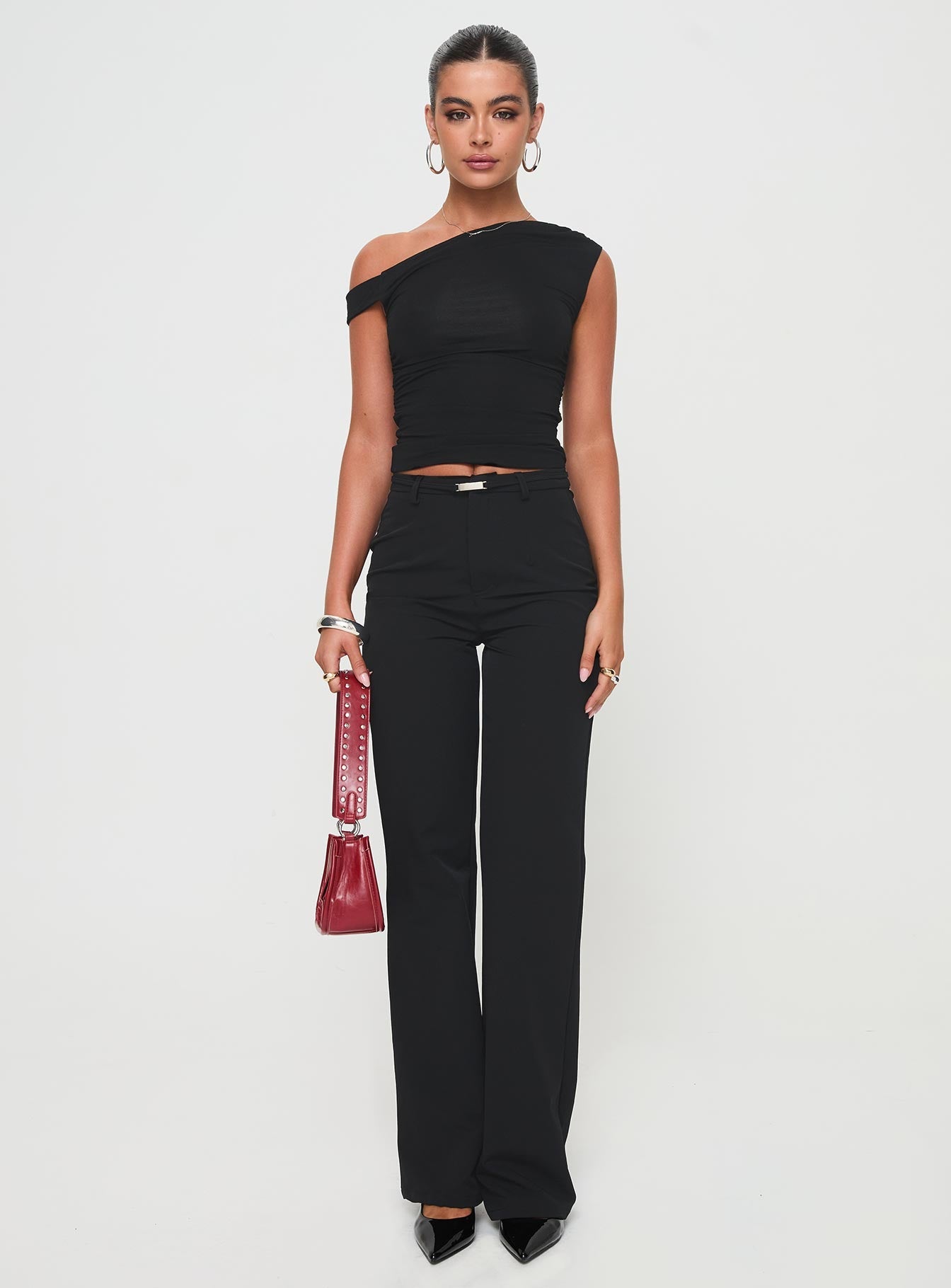 Flounce Pants Black