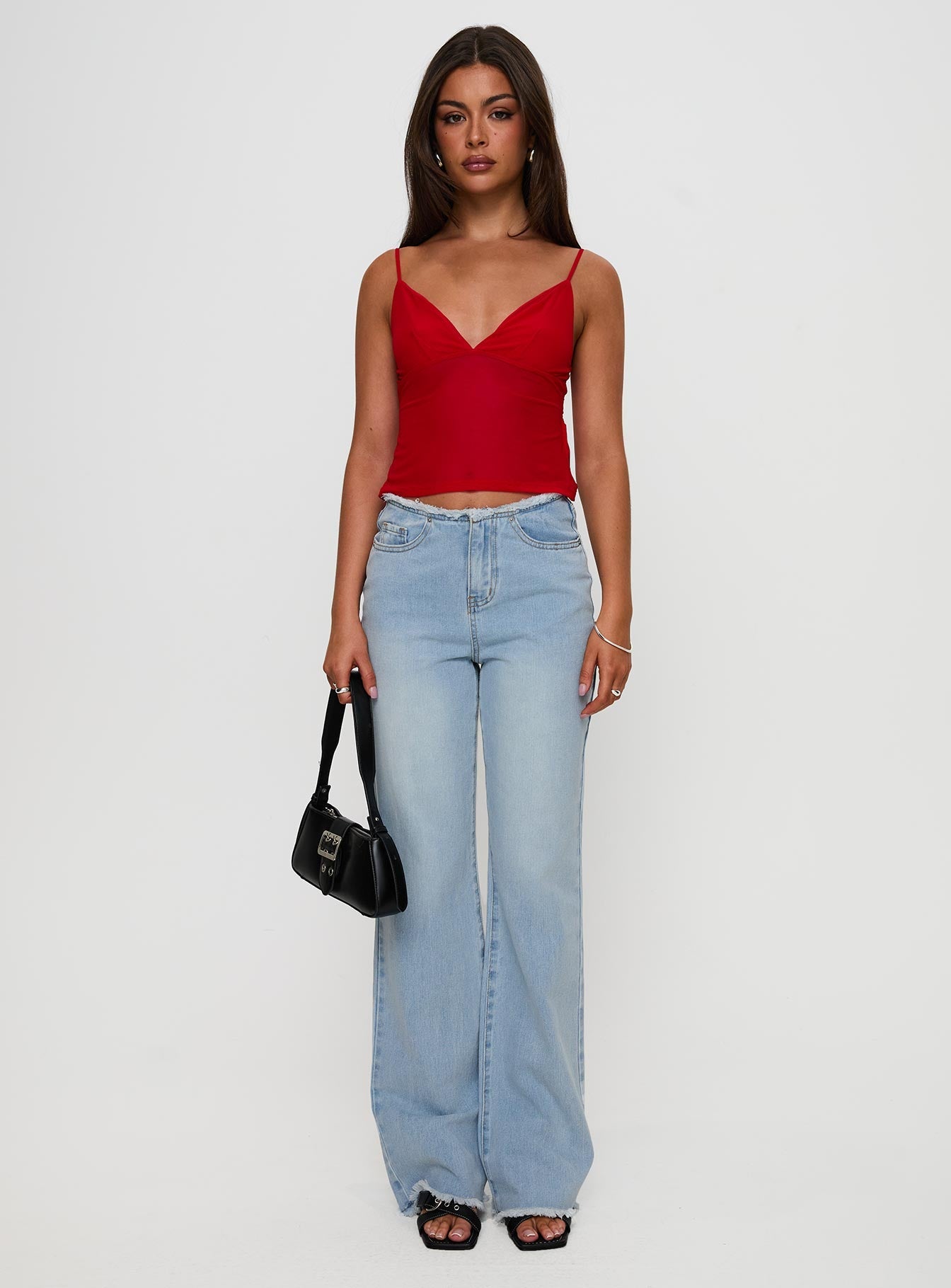 Hawke Frayed Jeans Mid Blue