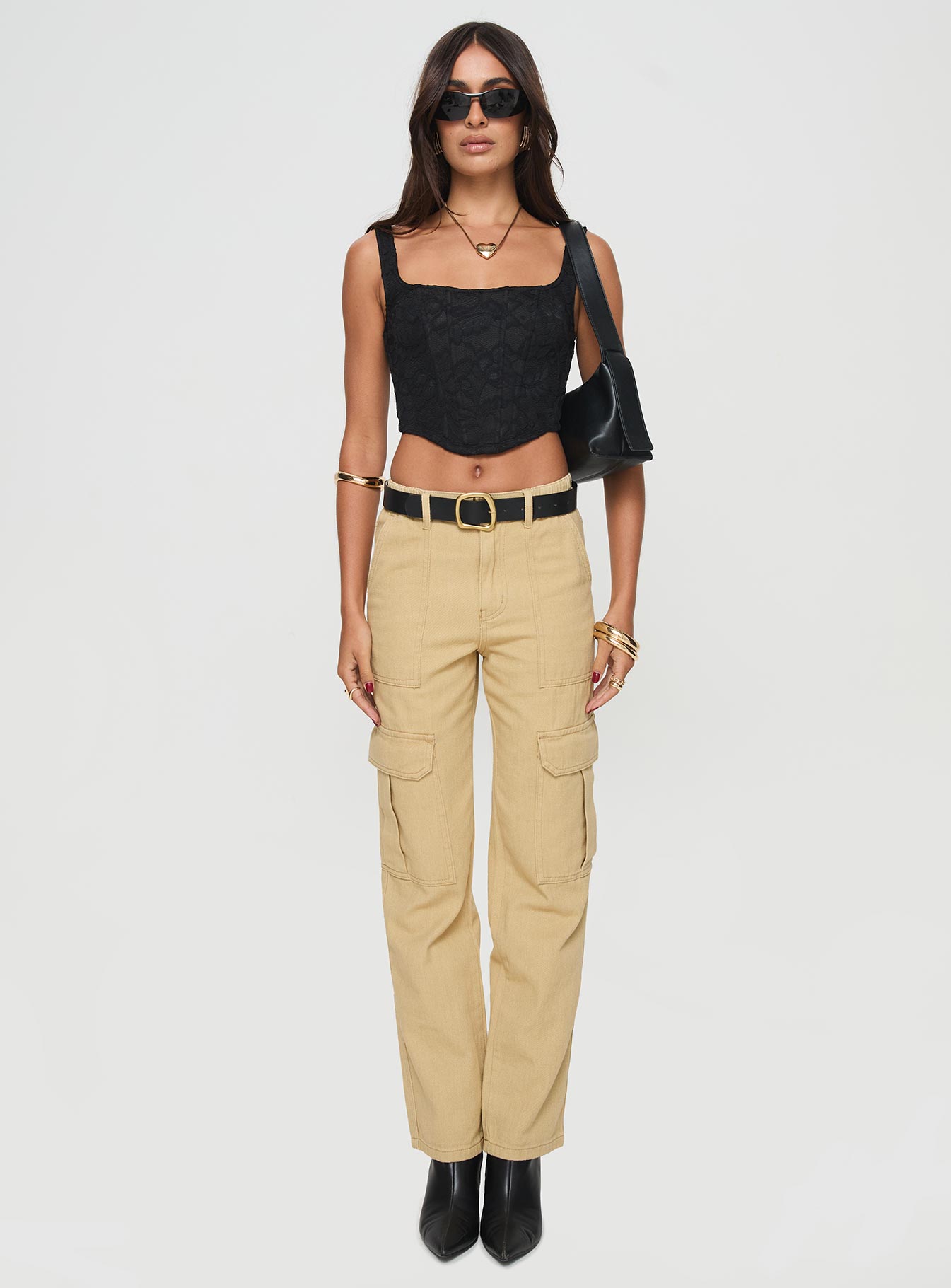 Nickei Utility Cargo Pants Beige